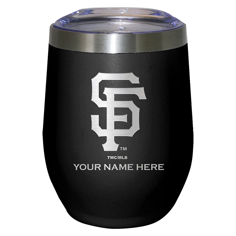 Black San Francisco Giants 12oz. Personalized Etched Stemless Tumbler