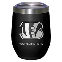 Black Cincinnati Bengals 12oz. Personalized Etched Stemless Tumbler