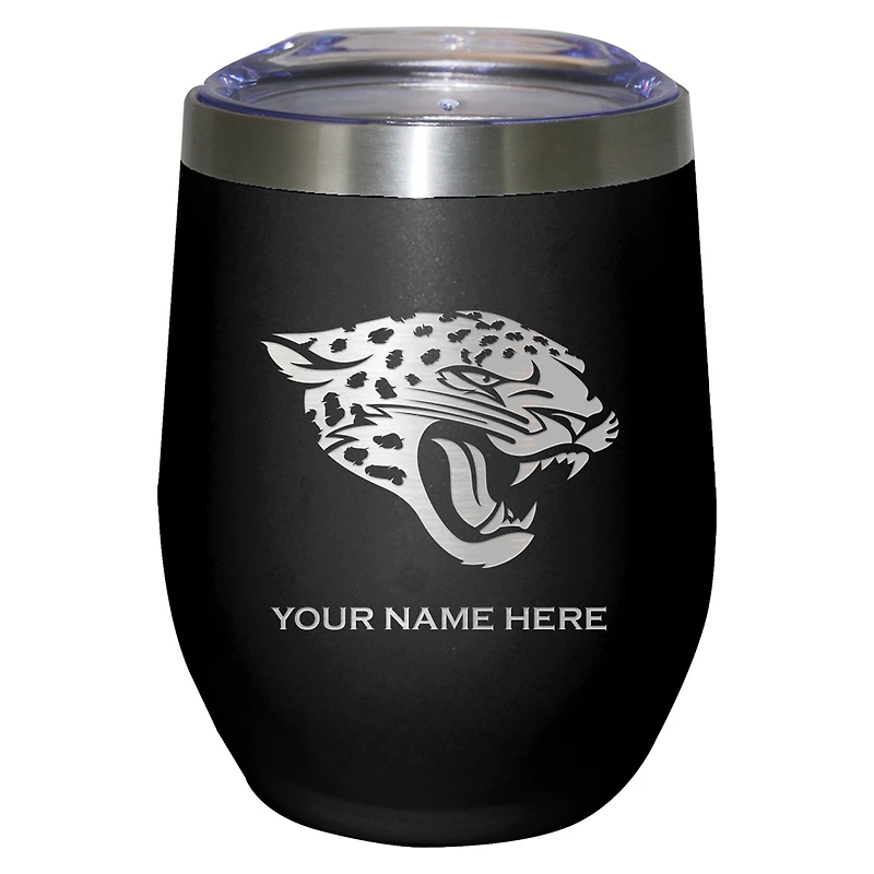 Black Jacksonville Jaguars 12oz. Personalized Etched Stemless Tumbler