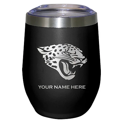 Black Jacksonville Jaguars 12oz. Personalized Etched Stemless Tumbler