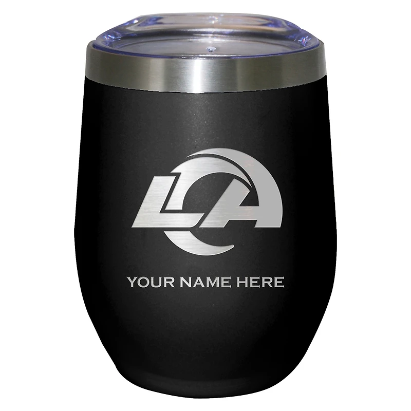 Black Los Angeles Rams 12oz. Personalized Etched Stemless Tumbler