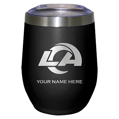 Black Los Angeles Rams 12oz. Personalized Etched Stemless Tumbler