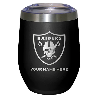 Black Las Vegas Raiders 12oz. Personalized Etched Stemless Tumbler