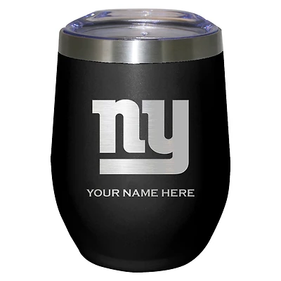 Black New York Giants 12oz. Personalized Etched Stemless Tumbler