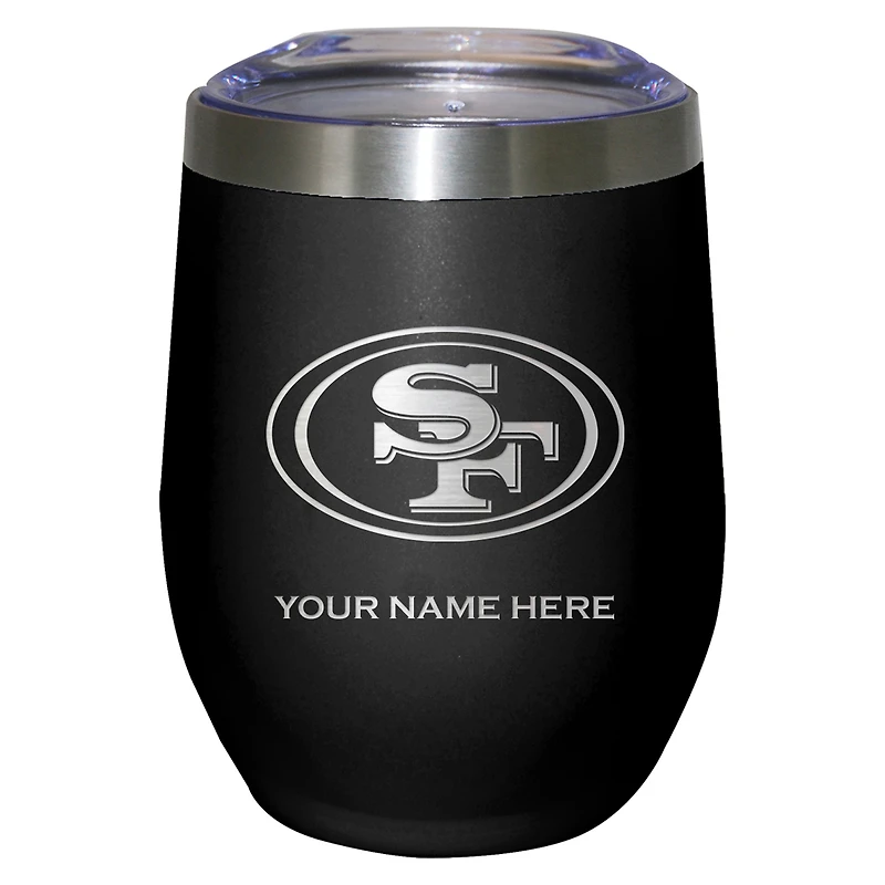 Black San Francisco 49ers 12oz. Personalized Etched Stemless Tumbler