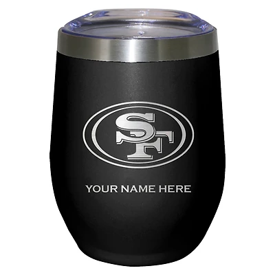 Black San Francisco 49ers 12oz. Personalized Etched Stemless Tumbler