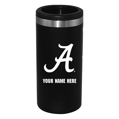 Black Alabama Crimson Tide 12oz. Personalized Slim Can Holder