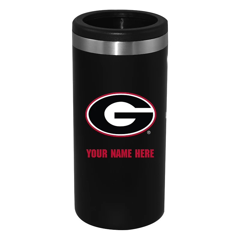 Black Georgia Bulldogs 12oz. Personalized Slim Can Holder