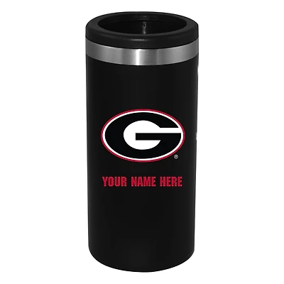 Black Georgia Bulldogs 12oz. Personalized Slim Can Holder
