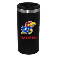 Black Kansas Jayhawks 12oz. Personalized Slim Can Holder