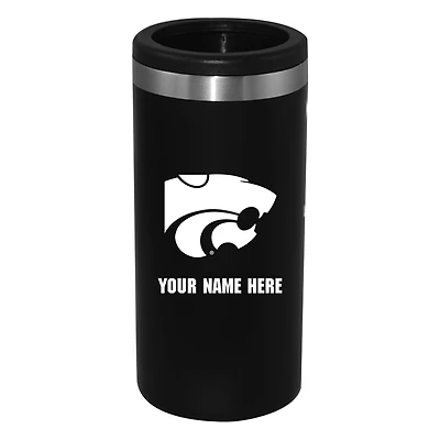 Black Kansas State Wildcats 12oz. Personalized Slim Can Holder