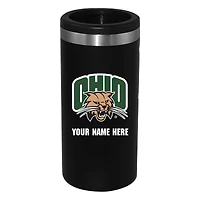Black Ohio Bobcats 12oz. Personalized Slim Can Holder