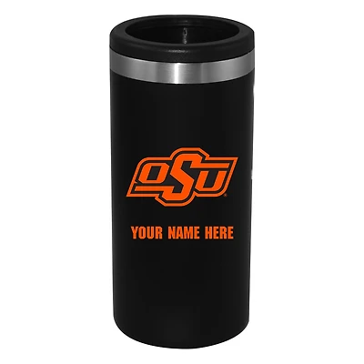 Black Oklahoma State Cowboys 12oz. Personalized Slim Can Holder