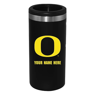 Black Oregon Ducks 12oz. Personalized Slim Can Holder