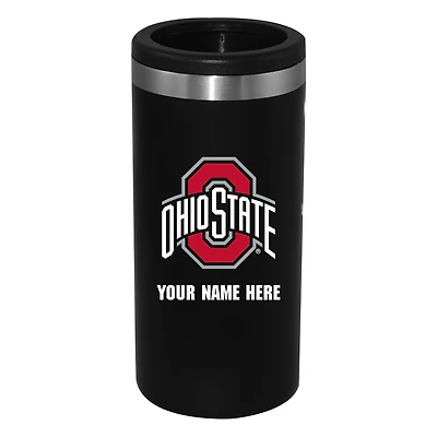 Black Ohio State Buckeyes 12oz. Personalized Slim Can Holder