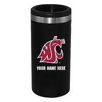 Black Washington State Cougars 12oz. Personalized Slim Can Holder
