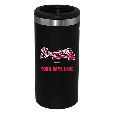 Black Atlanta Braves 12oz. Personalized Slim Can Holder