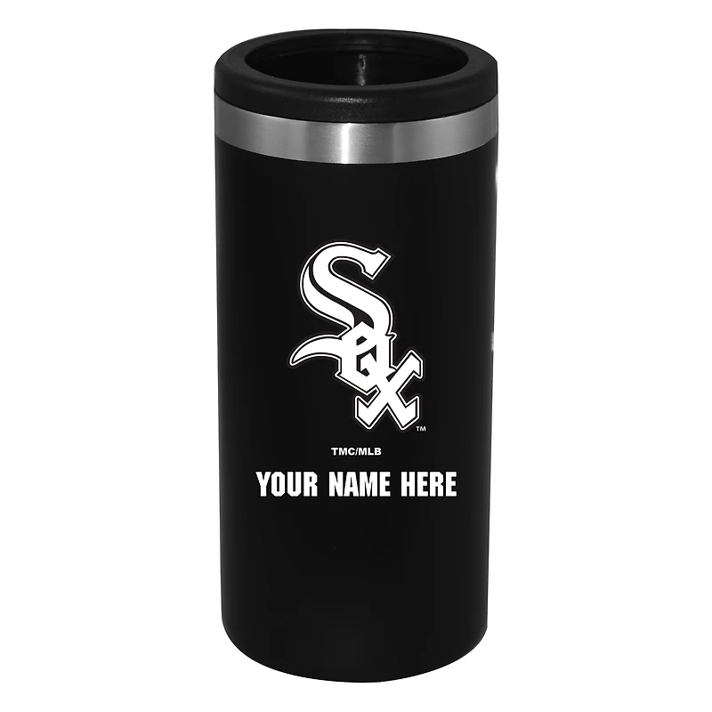 Black Chicago White Sox 12oz. Personalized Slim Can Holder