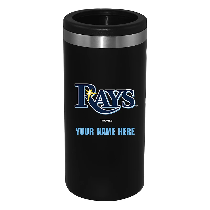 Black Tampa Bay Rays 12oz. Personalized Slim Can Holder
