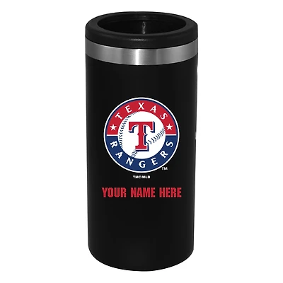 Black Texas Rangers 12oz. Personalized Slim Can Holder