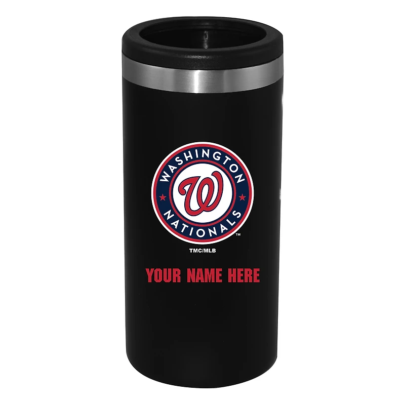 Black Washington Nationals 12oz. Personalized Slim Can Holder