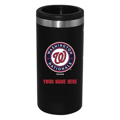 Black Washington Nationals 12oz. Personalized Slim Can Holder