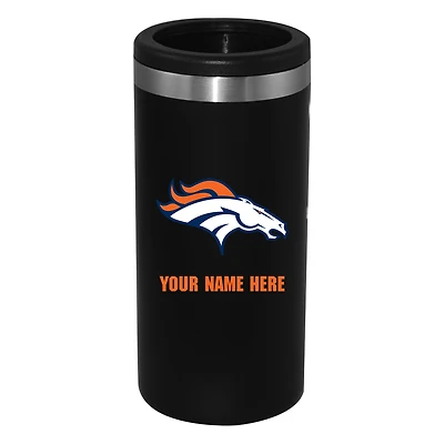 Black Denver Broncos 12oz. Personalized Slim Can Holder