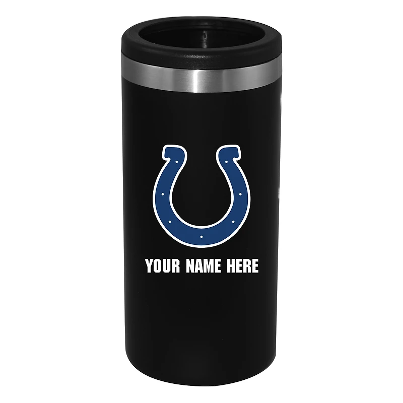 Black Indianapolis Colts 12oz. Personalized Slim Can Holder