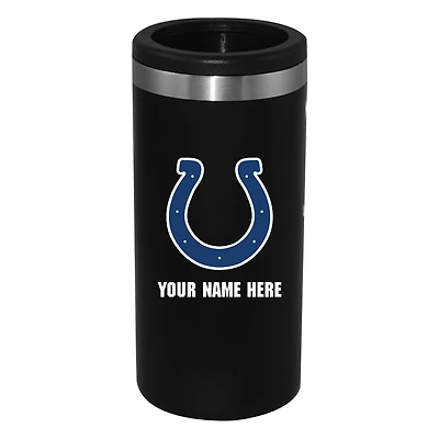 Black Indianapolis Colts 12oz. Personalized Slim Can Holder