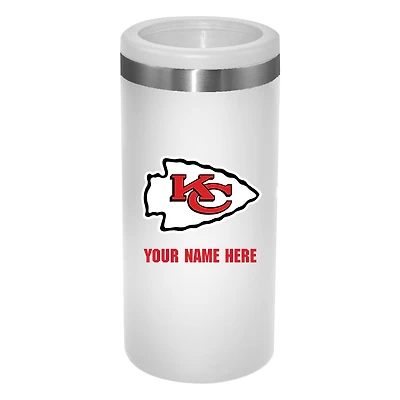 White Kansas City Chiefs 12oz. Personalized Slim Can Holder