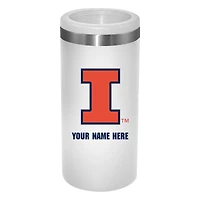 White Illinois Fighting Illini 12oz. Personalized Slim Can Holder