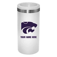 White Kansas State Wildcats 12oz. Personalized Slim Can Holder