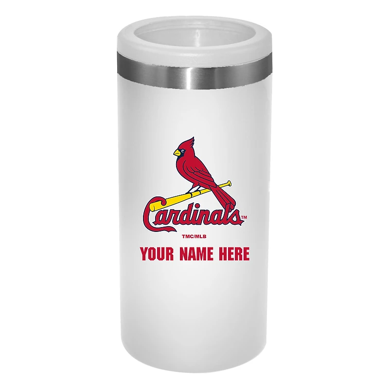 White St. Louis Cardinals 12oz. Personalized Slim Can Holder