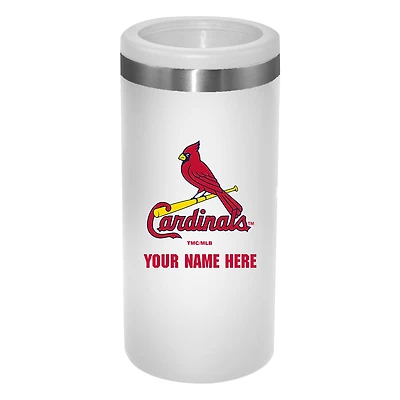 White St. Louis Cardinals 12oz. Personalized Slim Can Holder