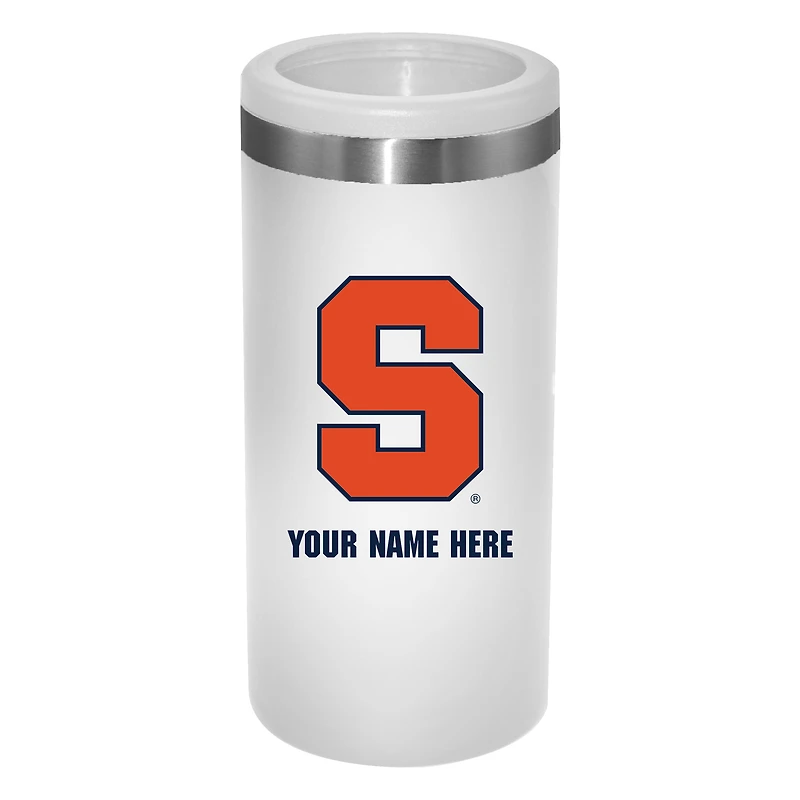 White Syracuse Orange 12oz. Personalized Slim Can Holder