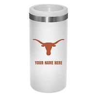 White Texas Longhorns 12oz. Personalized Slim Can Holder