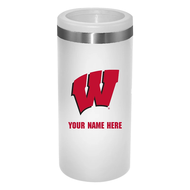 Wisconsin Badgers 12oz. Personalized Slim Can Holder