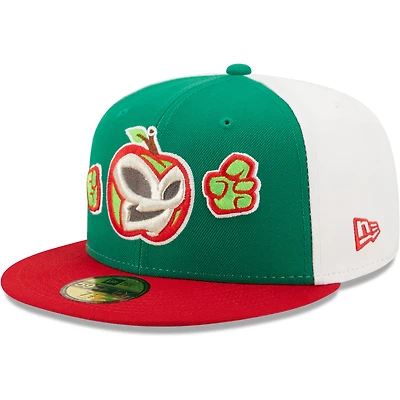Men's New Era Green/Red Manzanas Luchadoras de Fort Wayne Copa De La Diversion 59FIFTY Fitted Hat
