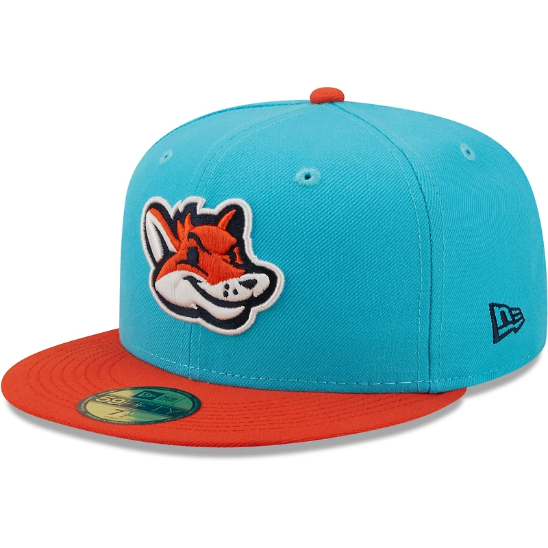 Men's New Era Aqua/Orange Zorros de Somerset Copa De La Diversion 59FIFTY Fitted Hat
