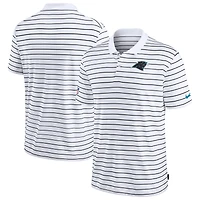 Men's Nike White Carolina Panthers Sideline Lock Up Victory Performance Polo