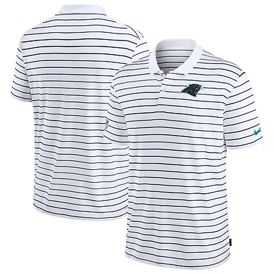 Men's Nike White Carolina Panthers Sideline Lock Up Victory Performance Polo