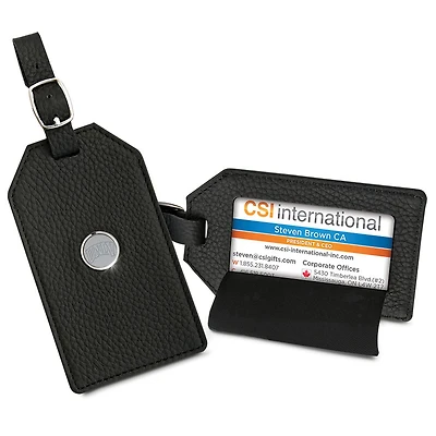 Black UNLV Rebels Leather Luggage Tag