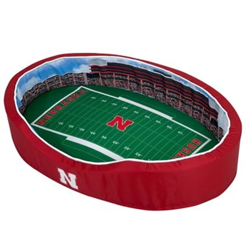 Scarlet Nebraska Huskers 8'' x 25'' x 38'' Large Stadium Oval Dog Bed