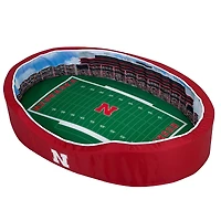 Scarlet Nebraska Huskers 8'' x 25'' x 38'' Large Stadium Oval Dog Bed