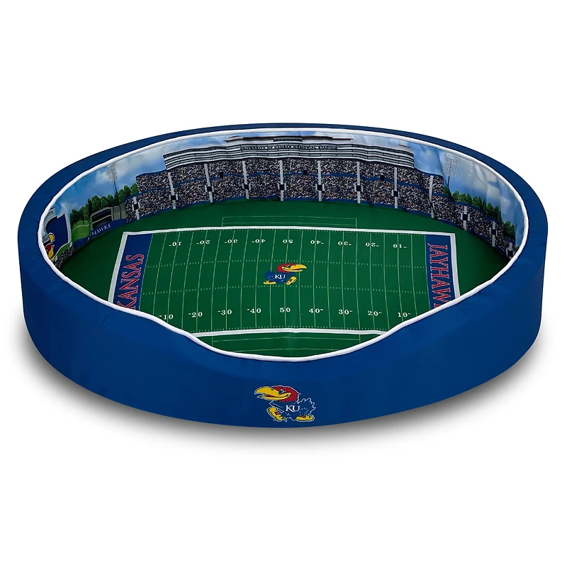 Royal Kansas Jayhawks 7'' x 19'' x 23'' Small Stadium Oval Dog Bed