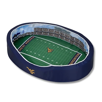 Navy West Virginia Mountaineers 7'' x 19'' x 23'' Small Stadium Oval Dog Bed
