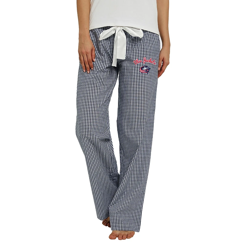Women's Concepts Sport Navy/White Columbus Blue Jackets Tradition Woven Pants