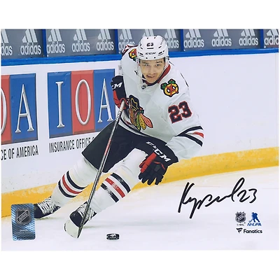 Philipp Kurashev Chicago Blackhawks Autographed 8'' x 10'' NHL Debut Skating Photograph