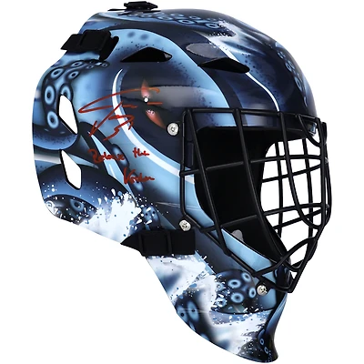Philipp Grubauer Seattle Kraken Autographed Replica Goalie Mask with "Release The Kraken" Inscription