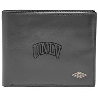 Men's Fossil Black UNLV Rebels Leather Ryan RFID Flip ID Bifold Wallet